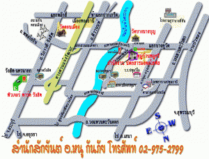 Map to Samnak Sak Yant Ajarn Noo