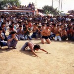 A devotee enters Khong Khuen at the Wai kroo ceremony of Ajarn Bunmee in Kalasin