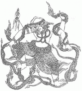 Yant Hanuman Jab Nakabat - catching the Naga