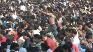 Spiritual Trance at the Wat Bang Pra Wai Kroo ceremony - each year, tens of thousands of devotees attend.