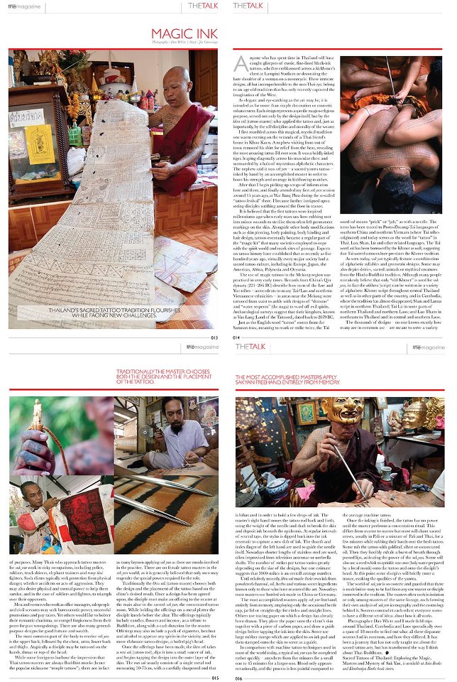 Preview of the Book Sacred Tattoos of Thailand in Absolute Thai magazine